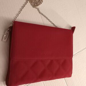 Guess Quilted Medium Clutch w/ Silver Chain
